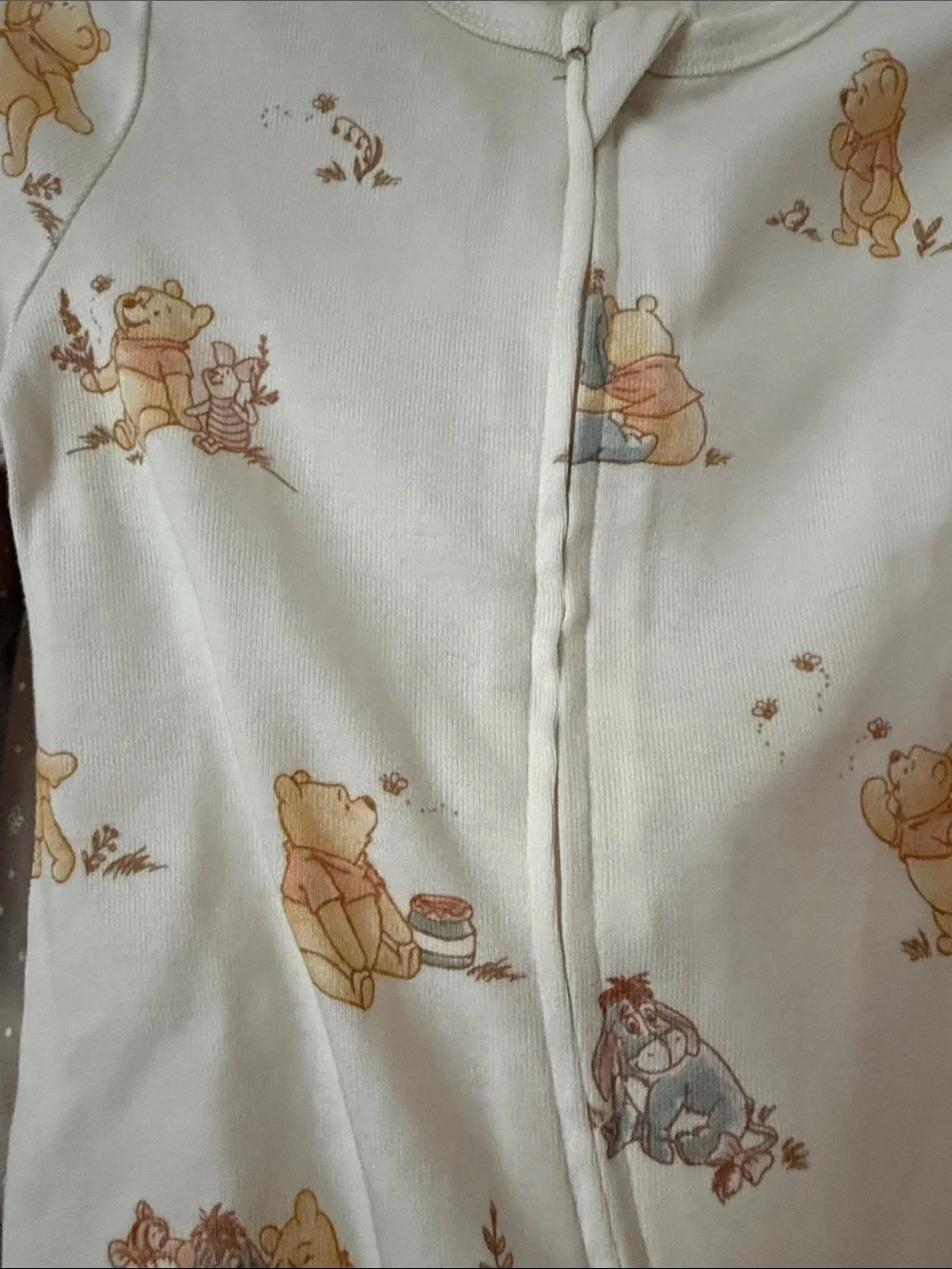 cloud island Neutral Dot & Cream Winnie the Pooh Footed One-Piece Set
